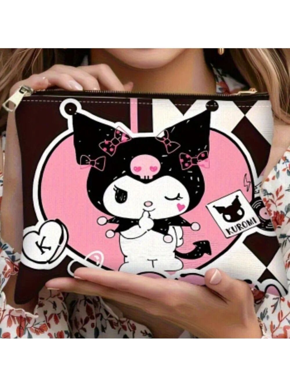 Sanrio Kuromi Pink and Black Cosmetic Bag